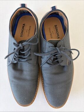 Sonoma Ortholite Men’s Sz 10 Med Oxford Dress Shoes Blue Brown Cushioned Insoles